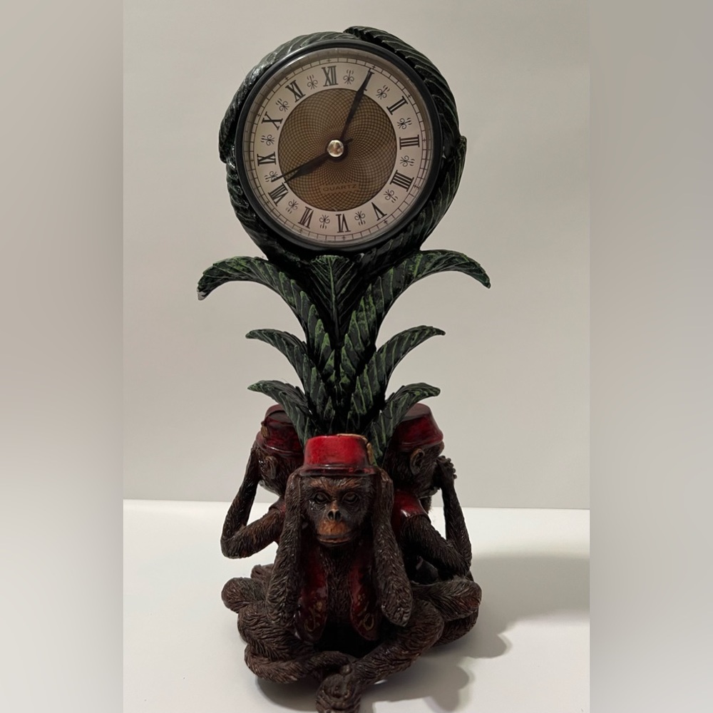 Monkey Clock (hear, see, & speak no evil).